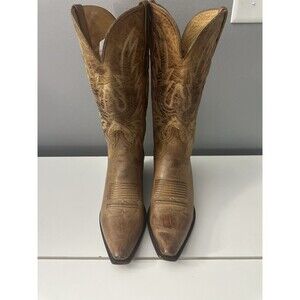 Lucchese X Charlie Horse Women’s Tan Leather Cowboy Boots Sz 9 Western Mid Calf
